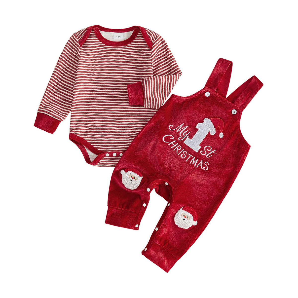 Christmas Baby Boy Outfit Romper Overalls Set J977517