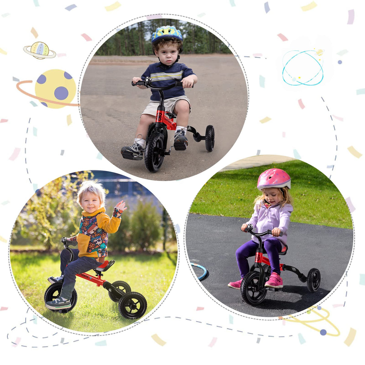 Tricycle for Toddlers 2-5 Years, 3 in 1 Folding Bike V877