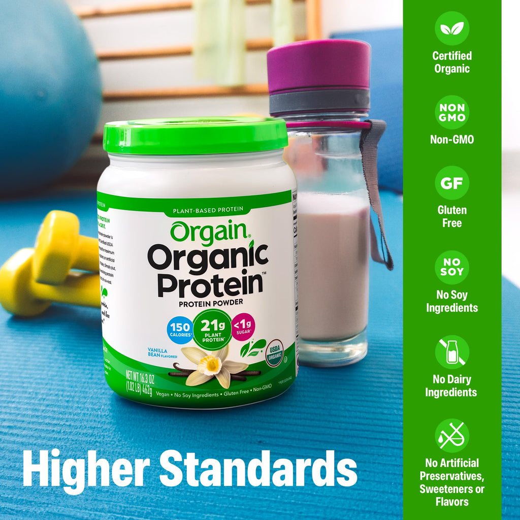 Organic Vegan 21g Protein Powder Vanilla Bean 1.02 lb F171072