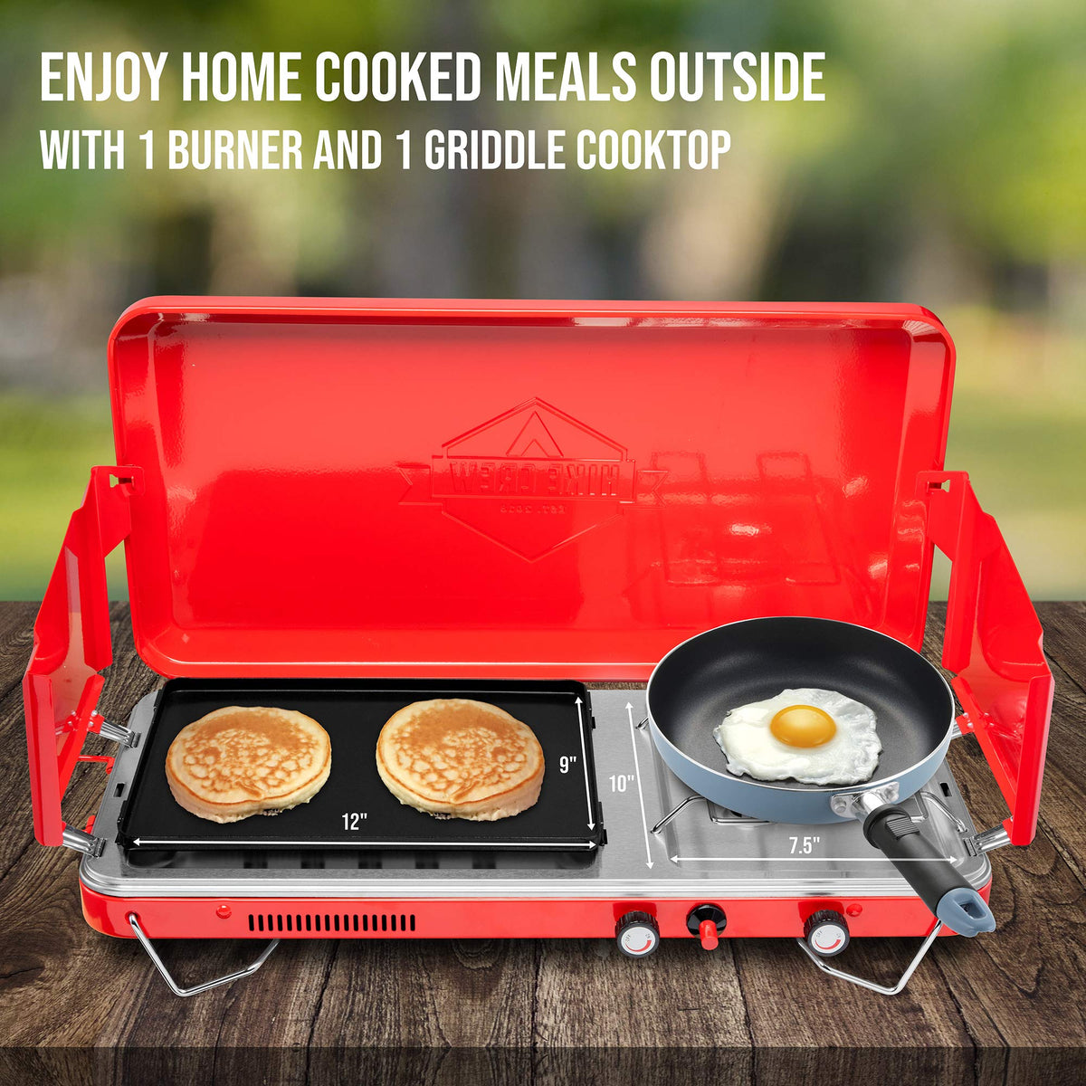 2-in-1 Gas Camping Stove and Griddle U594197