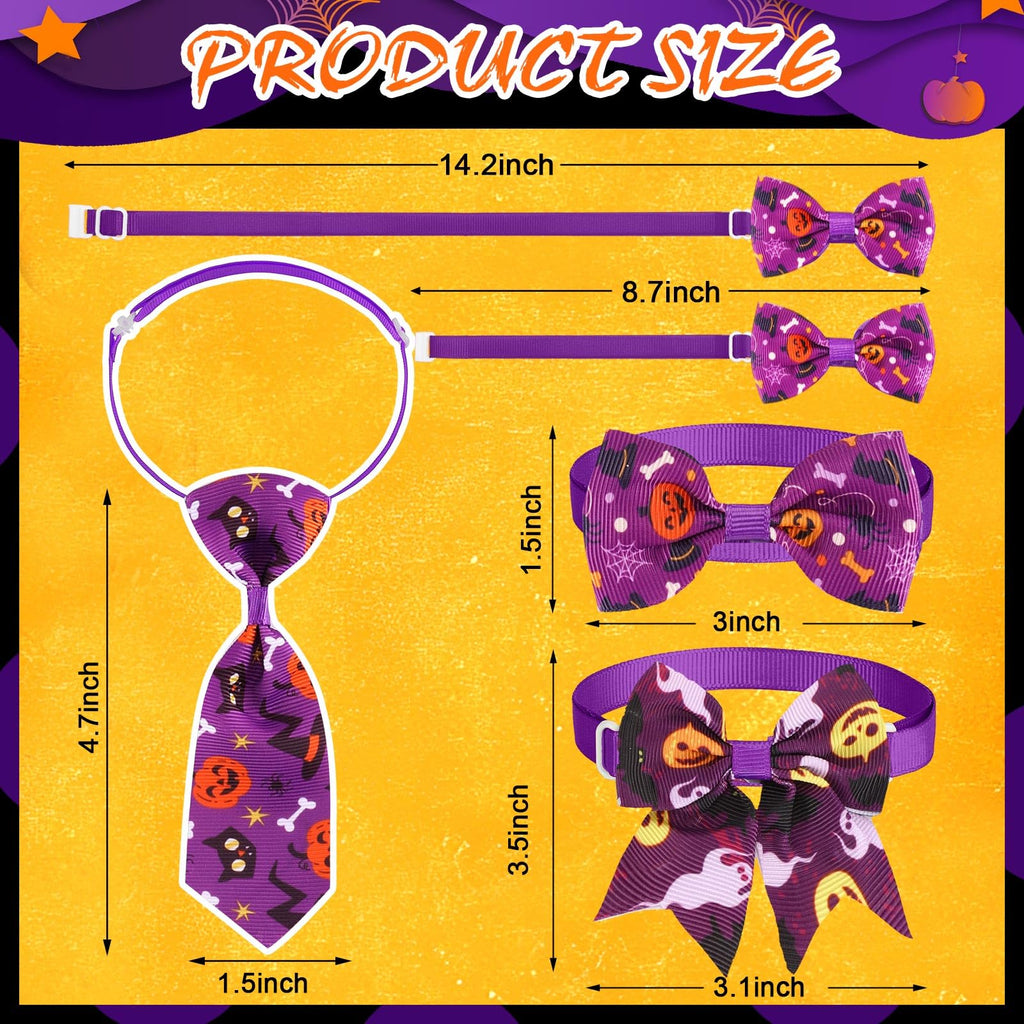 240 Pcs Halloween Dog Bows Tie Collars J8063