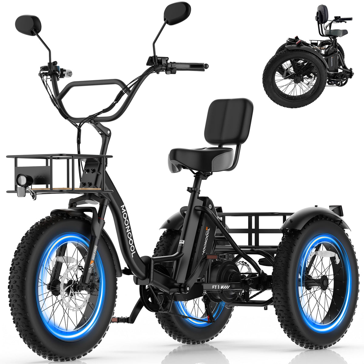 20" Fat Tire 7 Speed Folding Electric Trike R709003