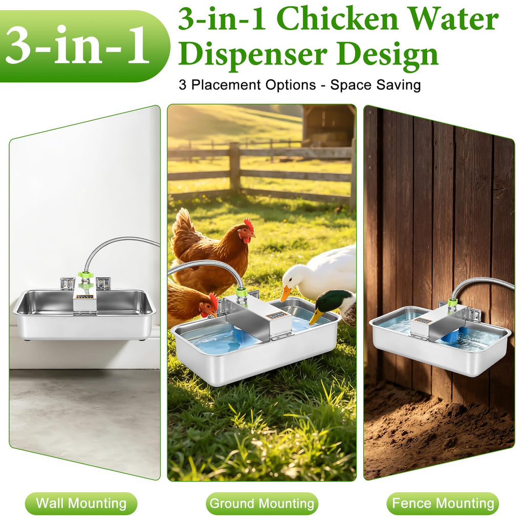 3 Gallon Stainless Steel Chicken Waterer R55101