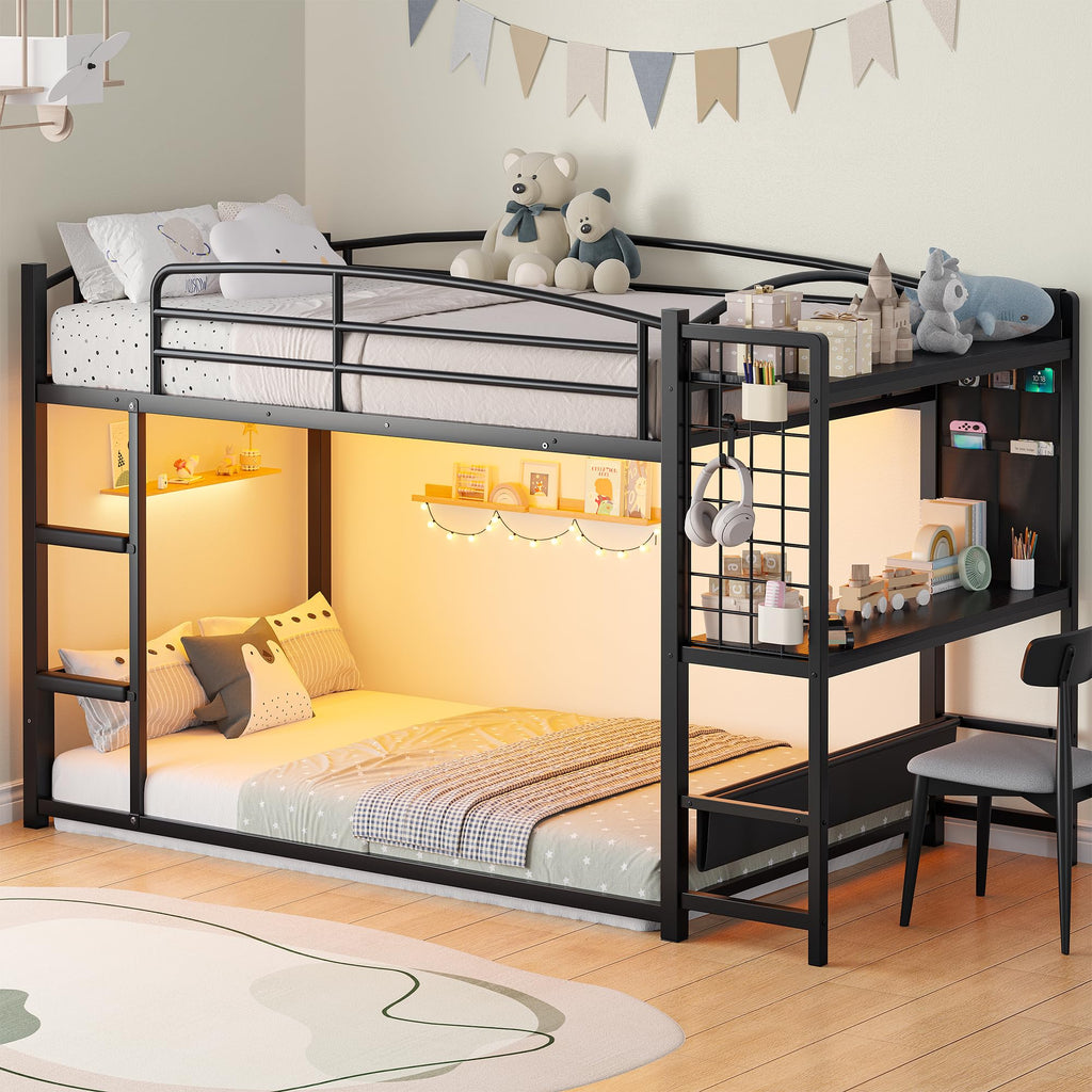 Twin Over Twin Bunk Bed with 6 Storage Drawers N24754