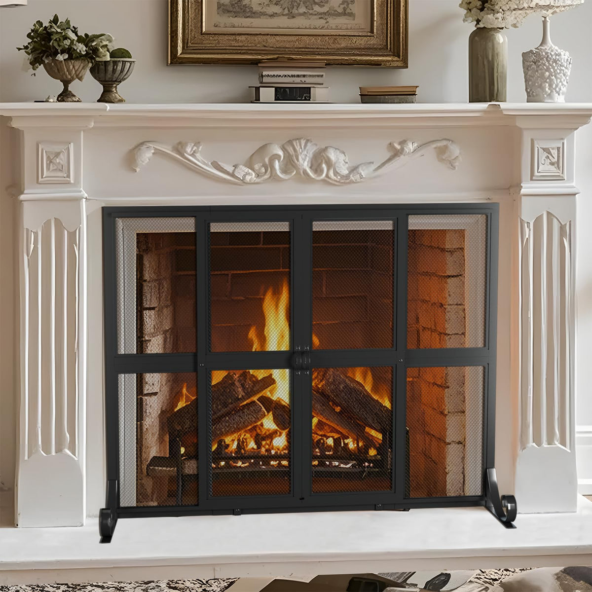 Fireplace Screen with Sliding Doors Z67143