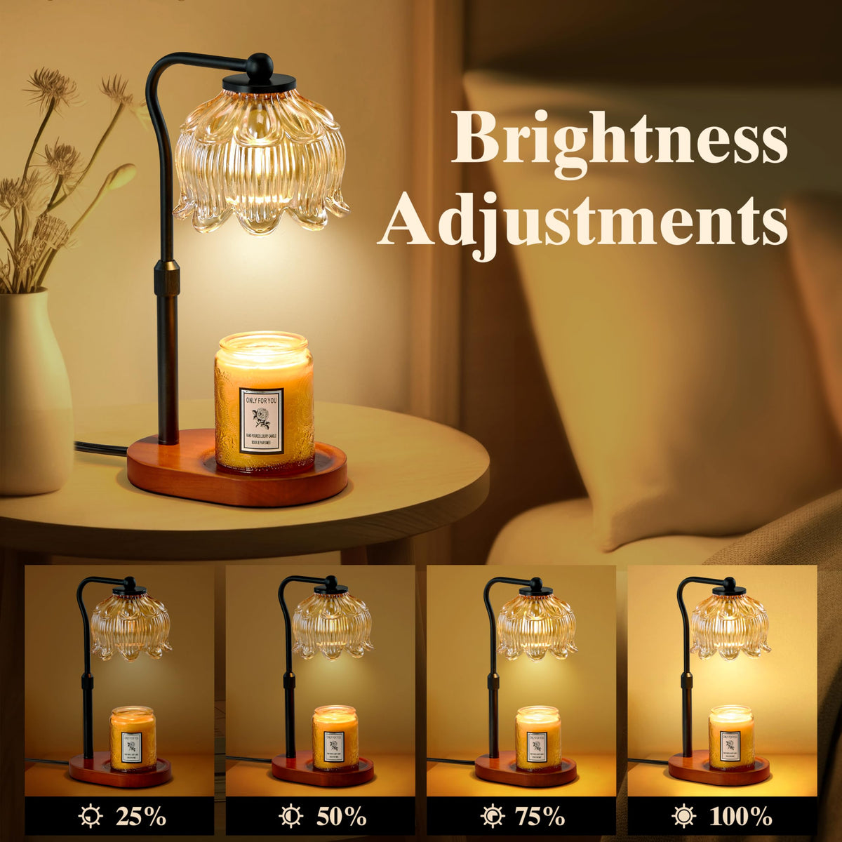 Candle Warmer Lamp with Timer & Stepless Dimming R166