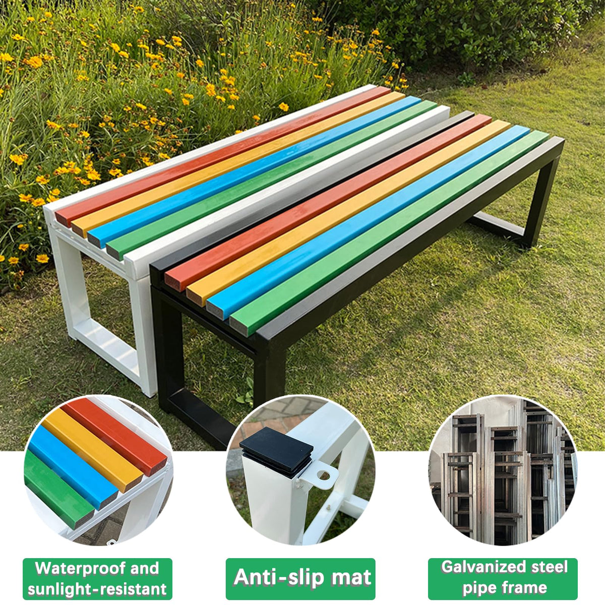 Cast Iron Outdoor Bench Carbonized Finish 150x40x45cm Z5975