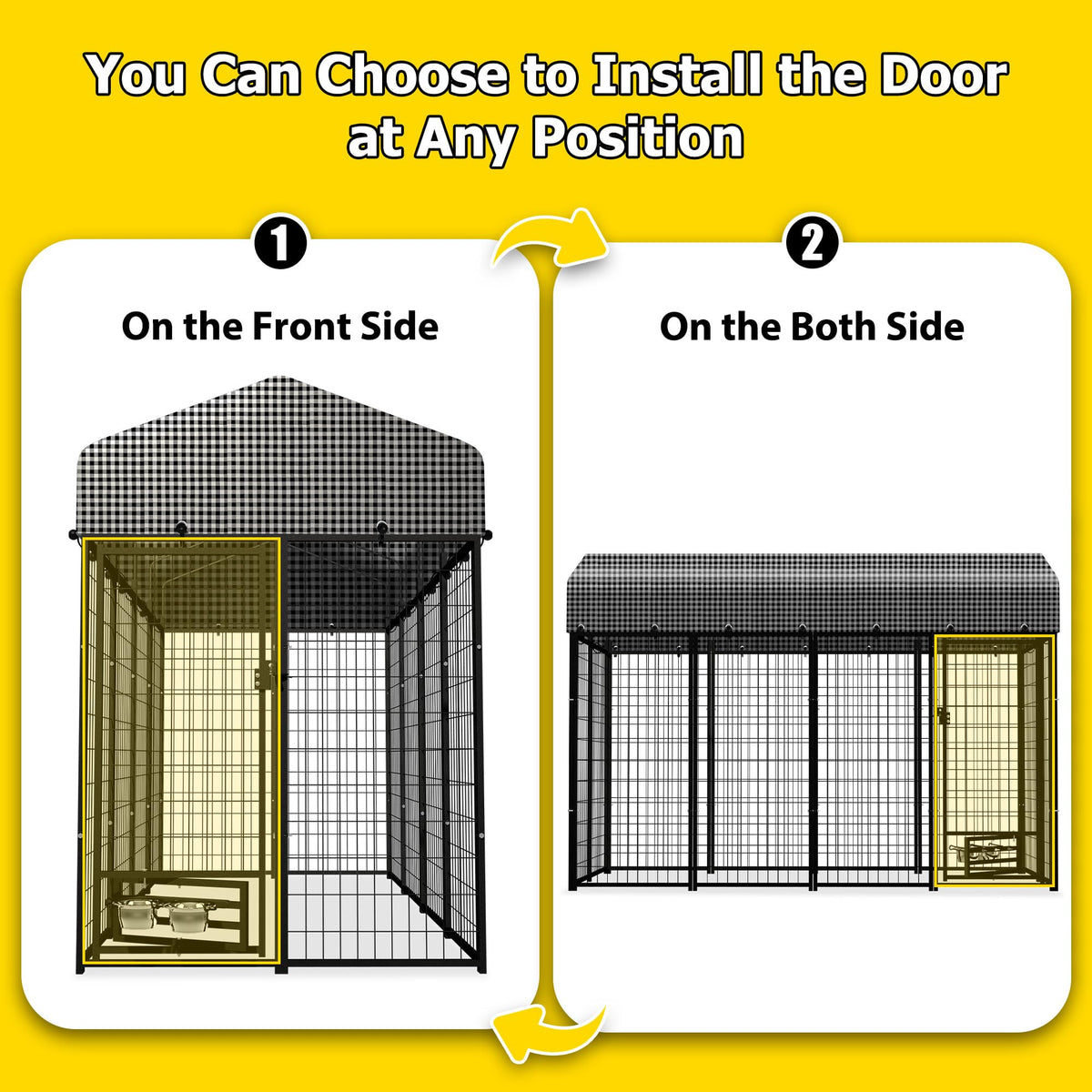 Heavy Duty Outdoor Dog Kennel with Roof Cover T44680