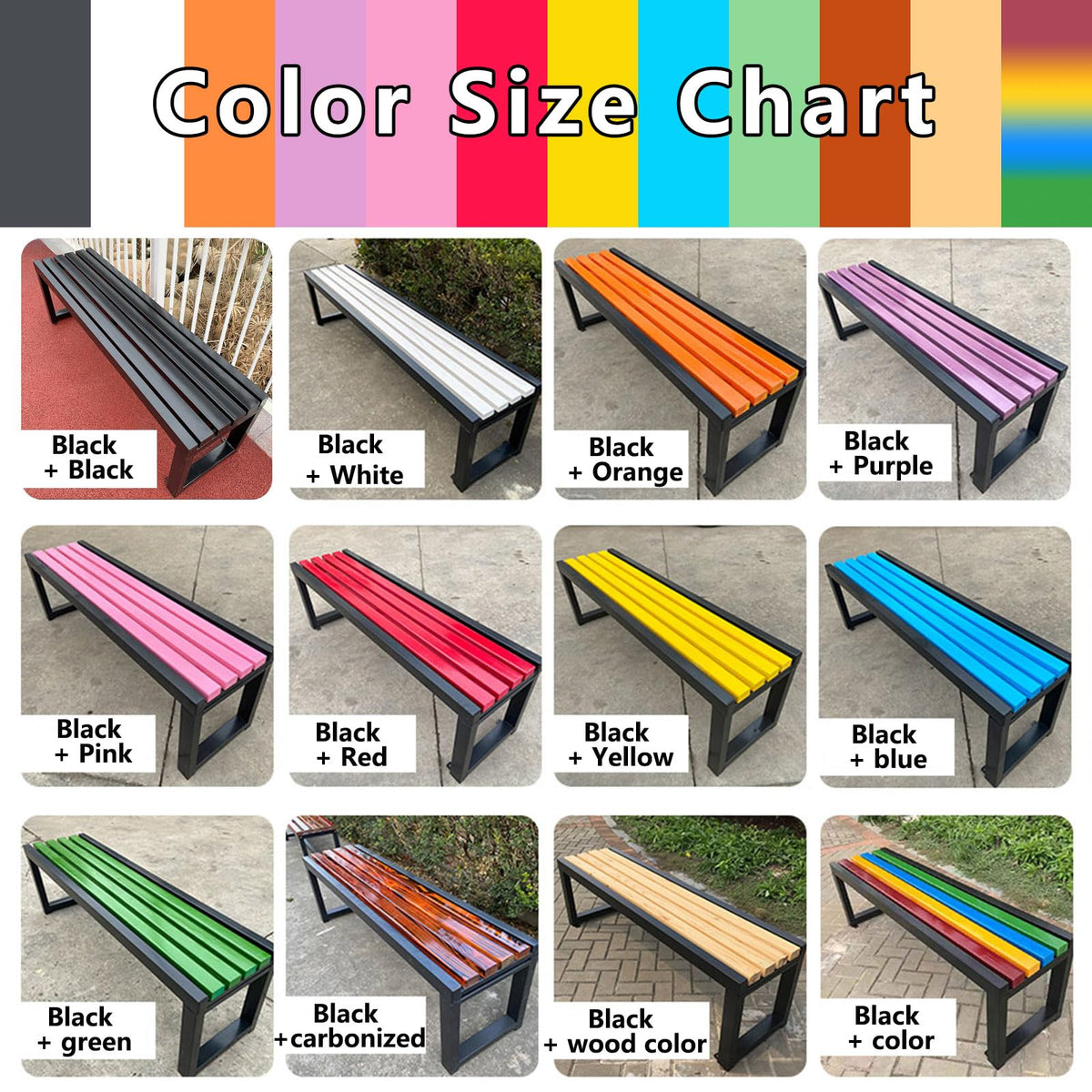 Cast Iron Outdoor Bench Carbonized Finish 150x40x45cm Z5975