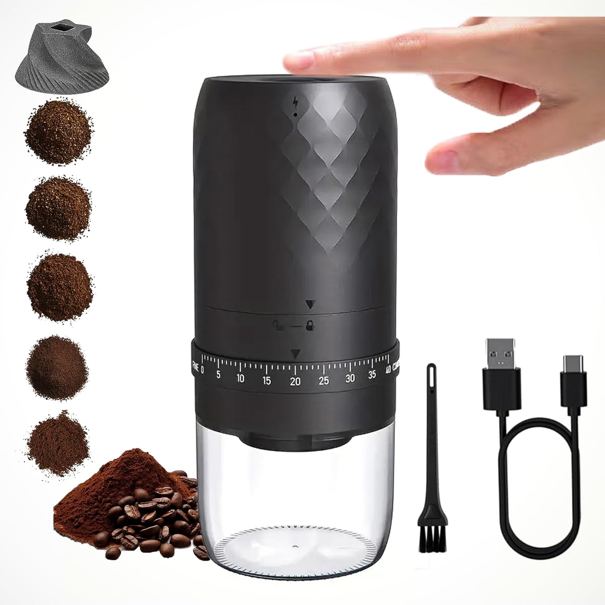 Electric Burr Coffee Grinder with 40 Grind Settings J43950