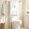 White Over the Toilet Storage Cabinet with Doors C380552