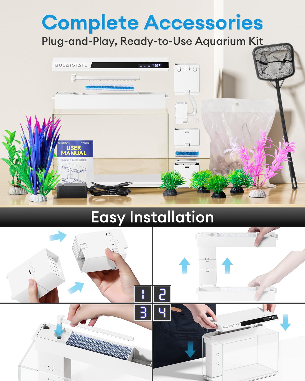 2.6 Gallon Small Fish Tank D5810
