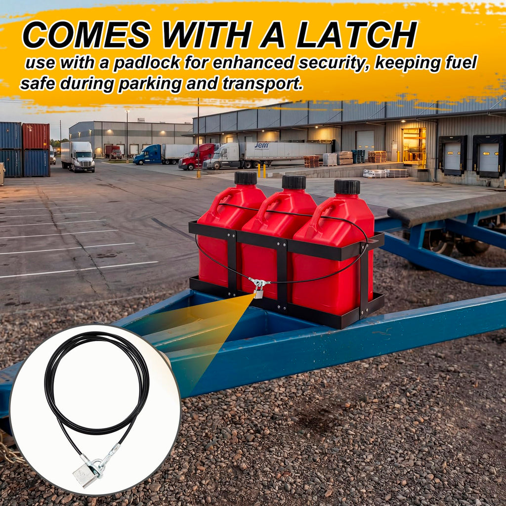 Black Iron 3 x 5-gallon Gas Can Holder L3569