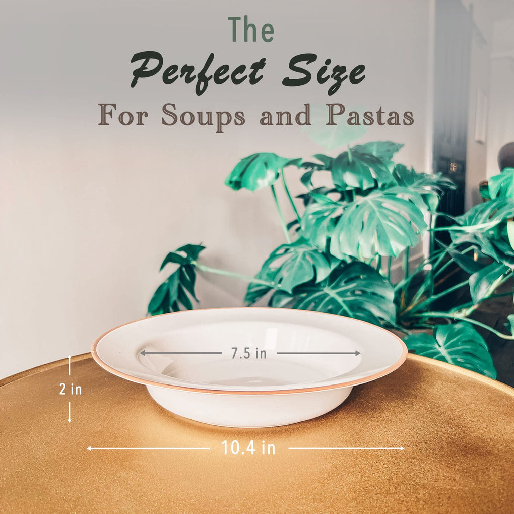 Ceramic Wide Rimmed Soup Bowl 25oz Set of 4 X934