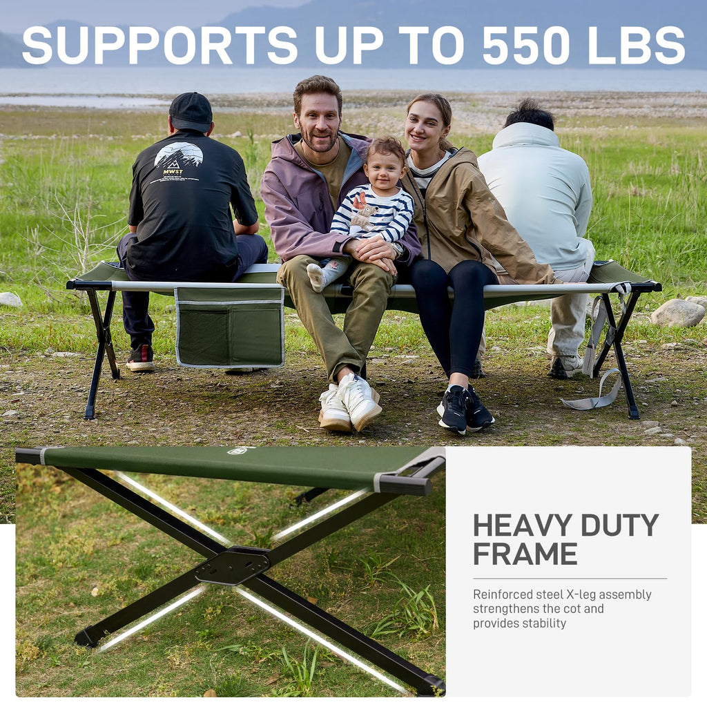 Extra Wide Folding Camping Cot with Carry Bag G191792