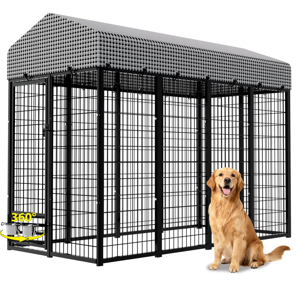 Heavy Duty Outdoor Dog Kennel with Roof Cover T44680
