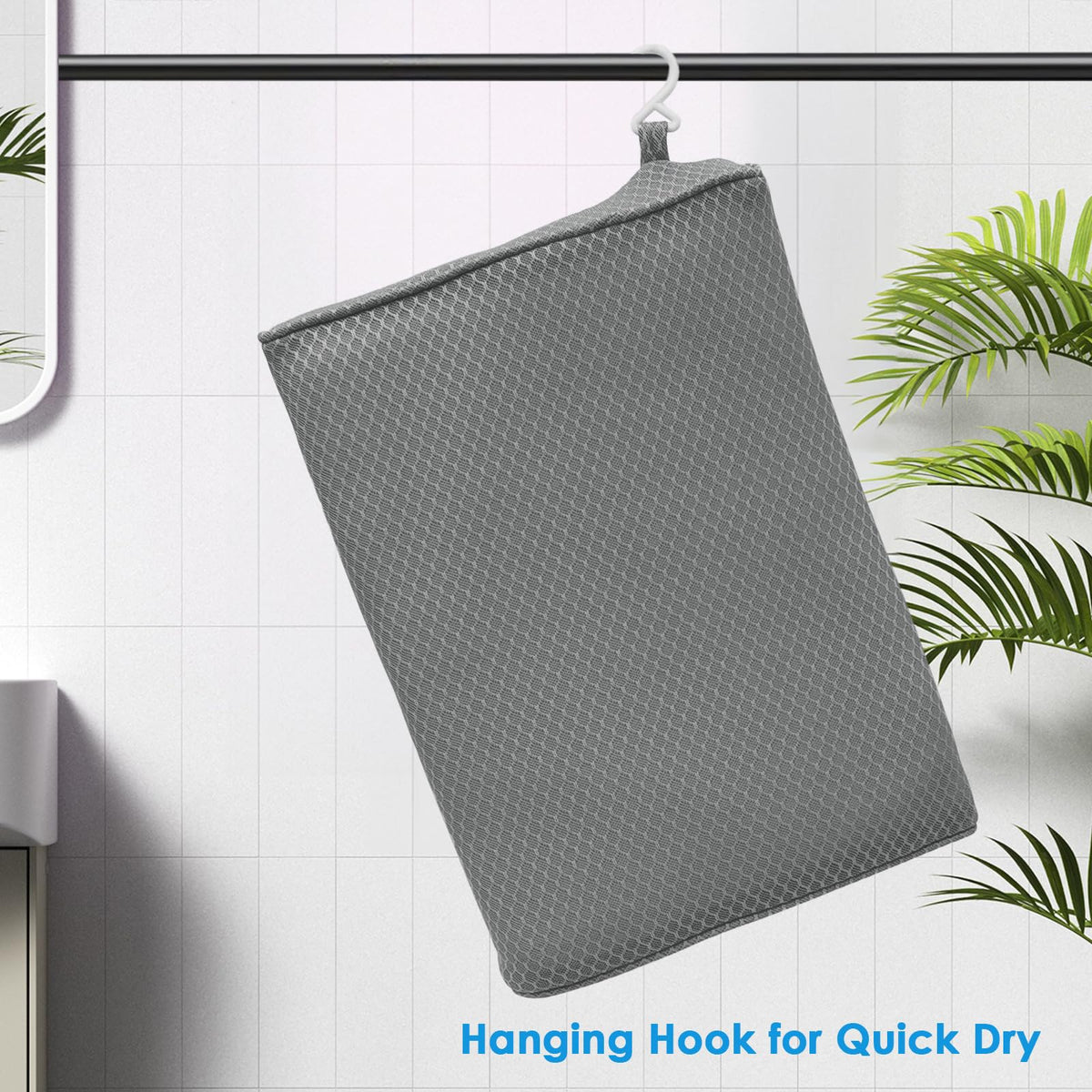 Shower Seat Cushion Non-Slip Washable Gray K171