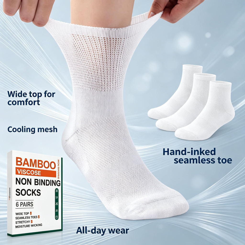 Bamboo Viscose Diabetic Socks 6 Pairs M4291