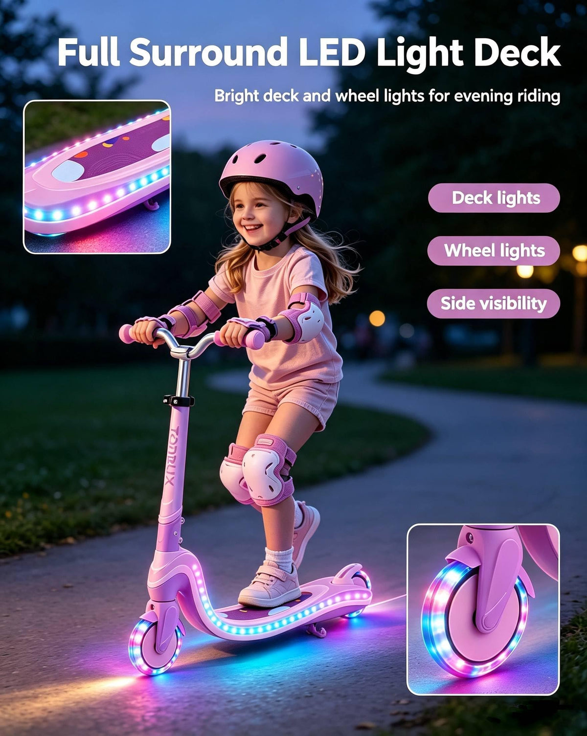 2 Wheel Kids Kick Scooter with Light-Up Wheels J653