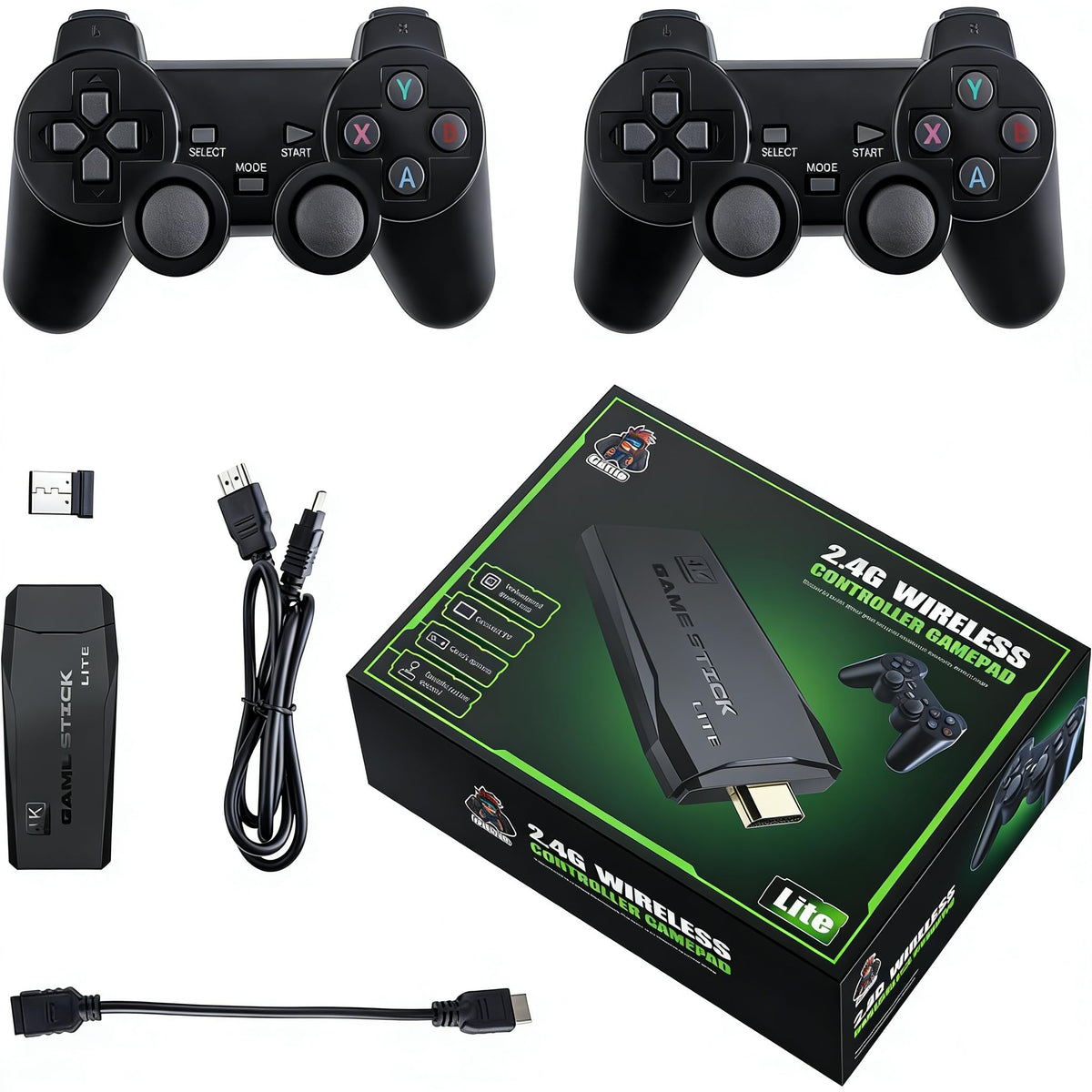 Wireless Retro Game Console 128G Plug & Play Video Game Stick with 2.4G Wireless Controller I8786