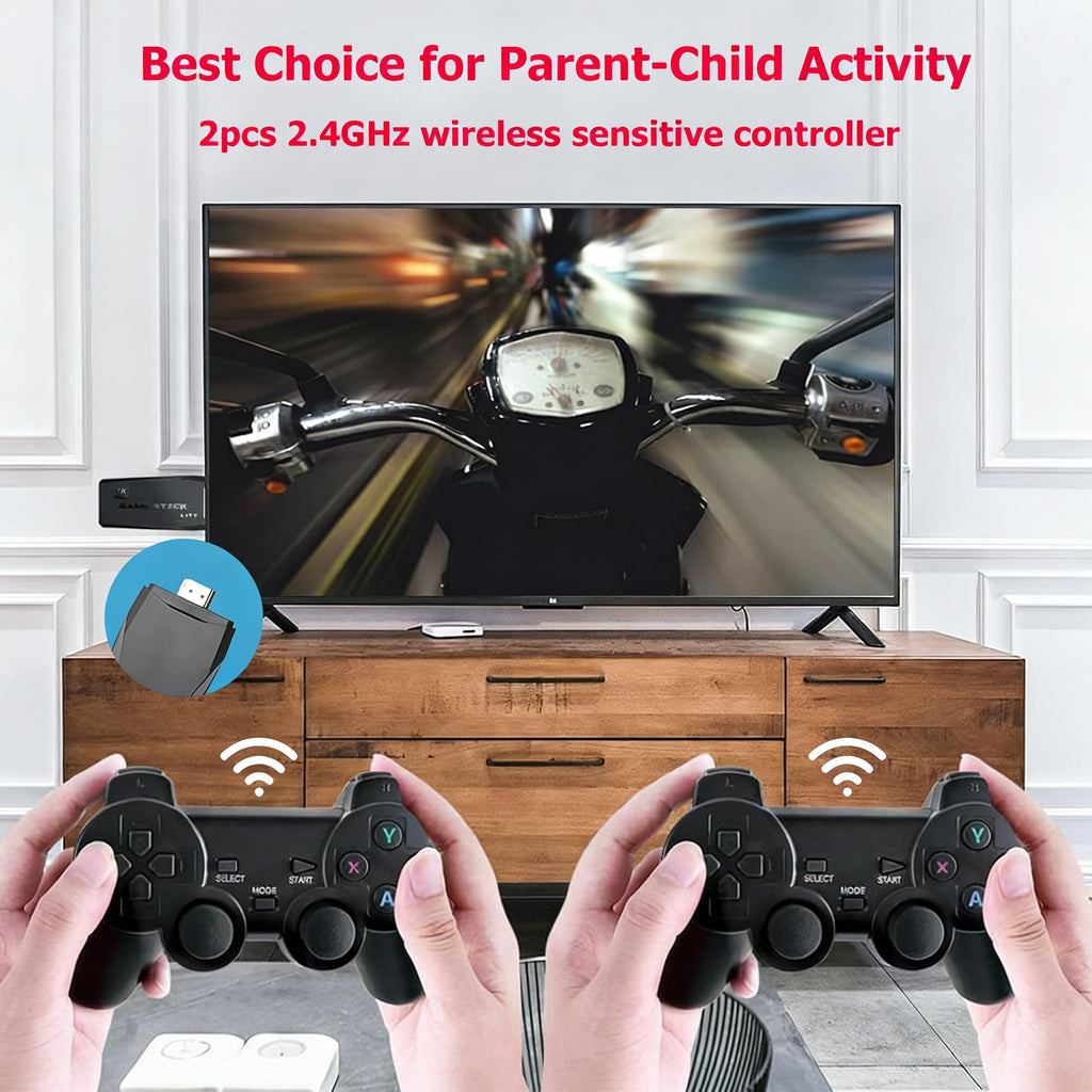 Wireless Retro Game Console 128G Plug & Play Video Game Stick with 2.4G Wireless Controller I8786