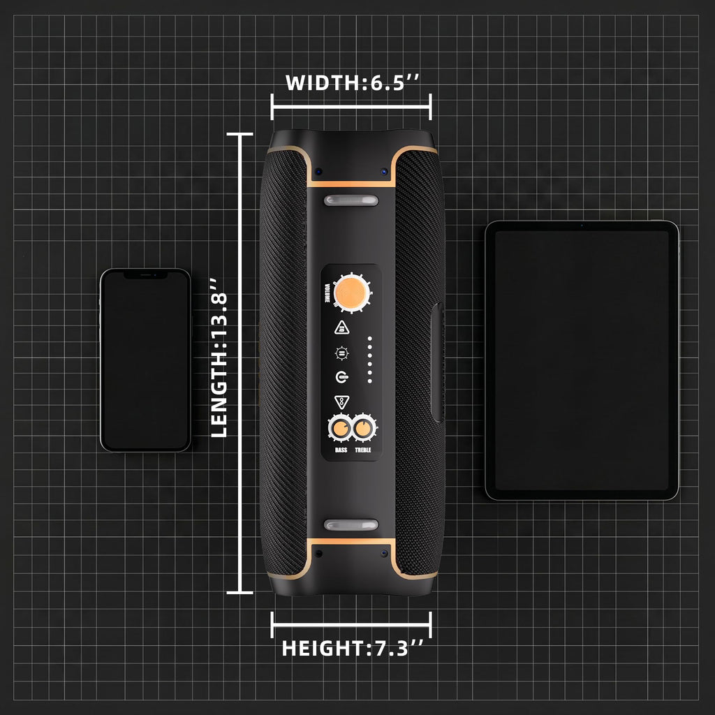 Portable Bluetooth Speaker, 120W Peak, 28-Hour Playtime C112617