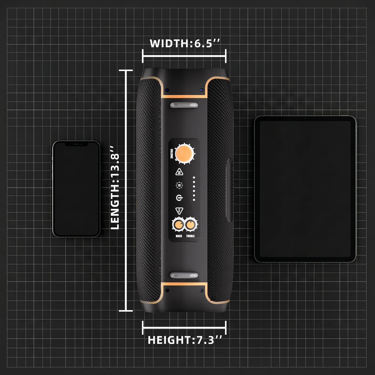 Portable Bluetooth Speaker, 120W Peak, 28-Hour Playtime C112617
