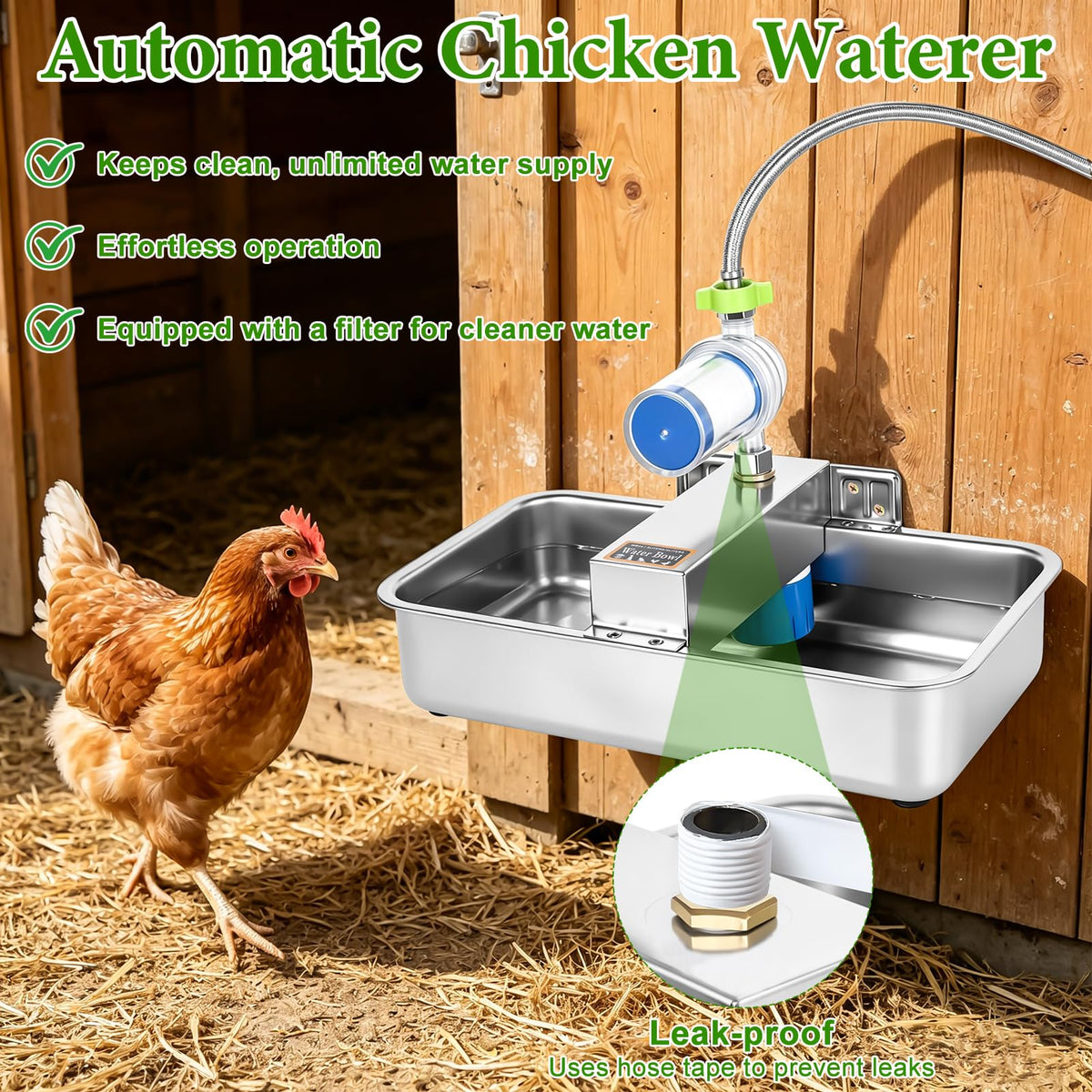 3 Gallon Stainless Steel Chicken Waterer R55101
