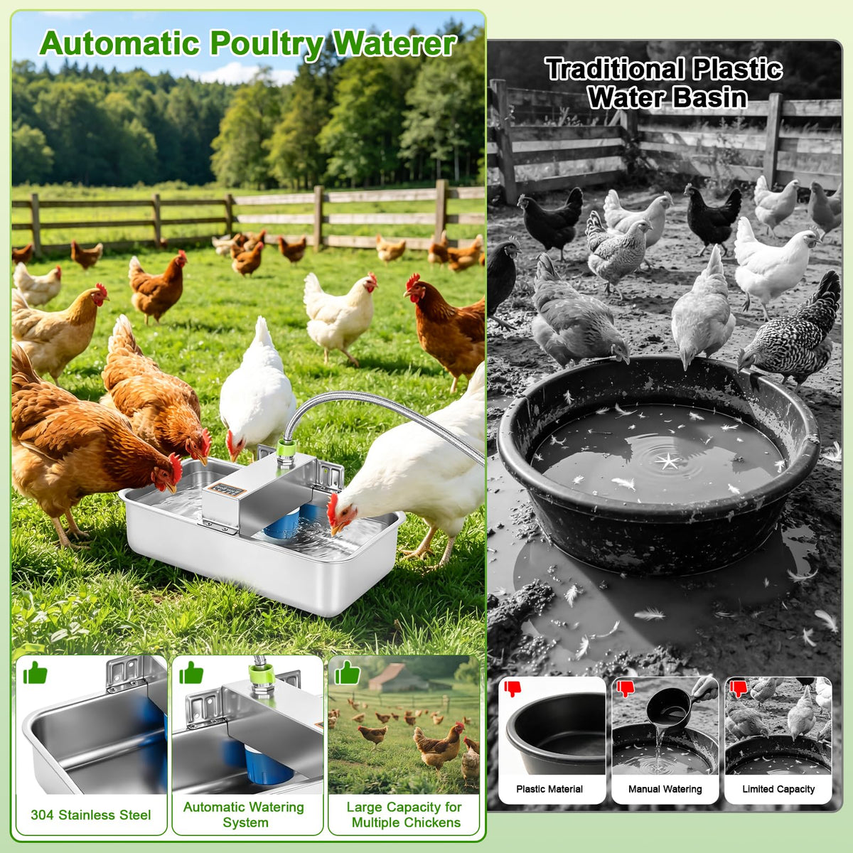 3 Gallon Stainless Steel Chicken Waterer R55101