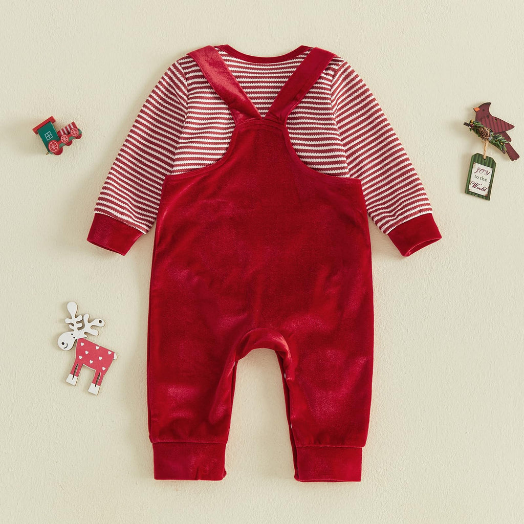 Christmas Baby Boy Outfit Romper Overalls Set J977517