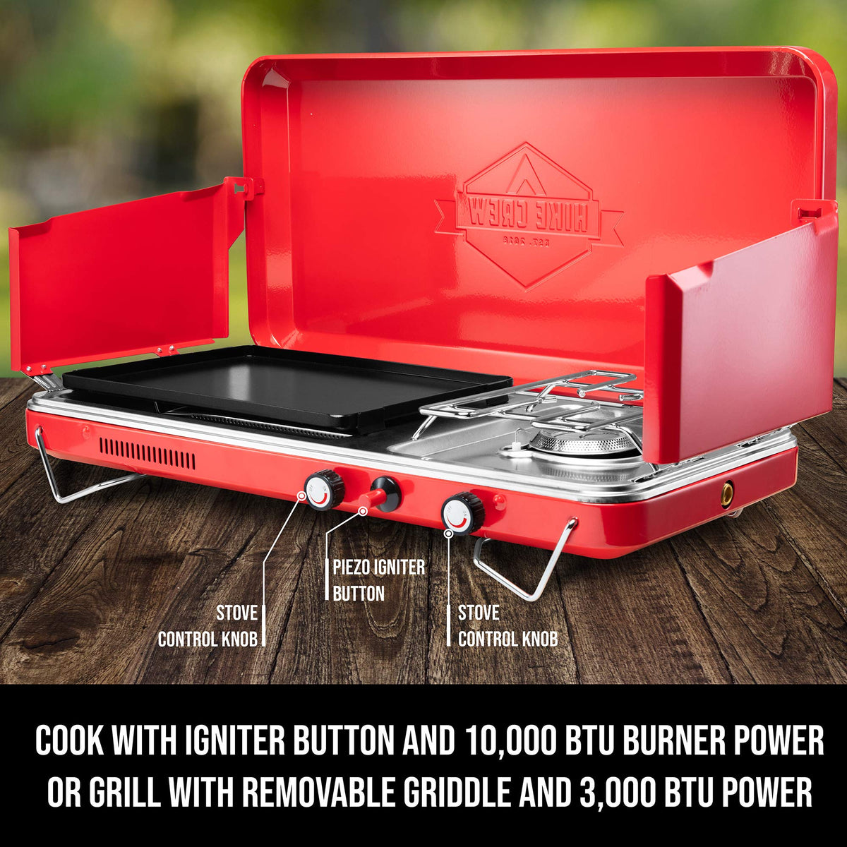 2-in-1 Gas Camping Stove and Griddle U594197