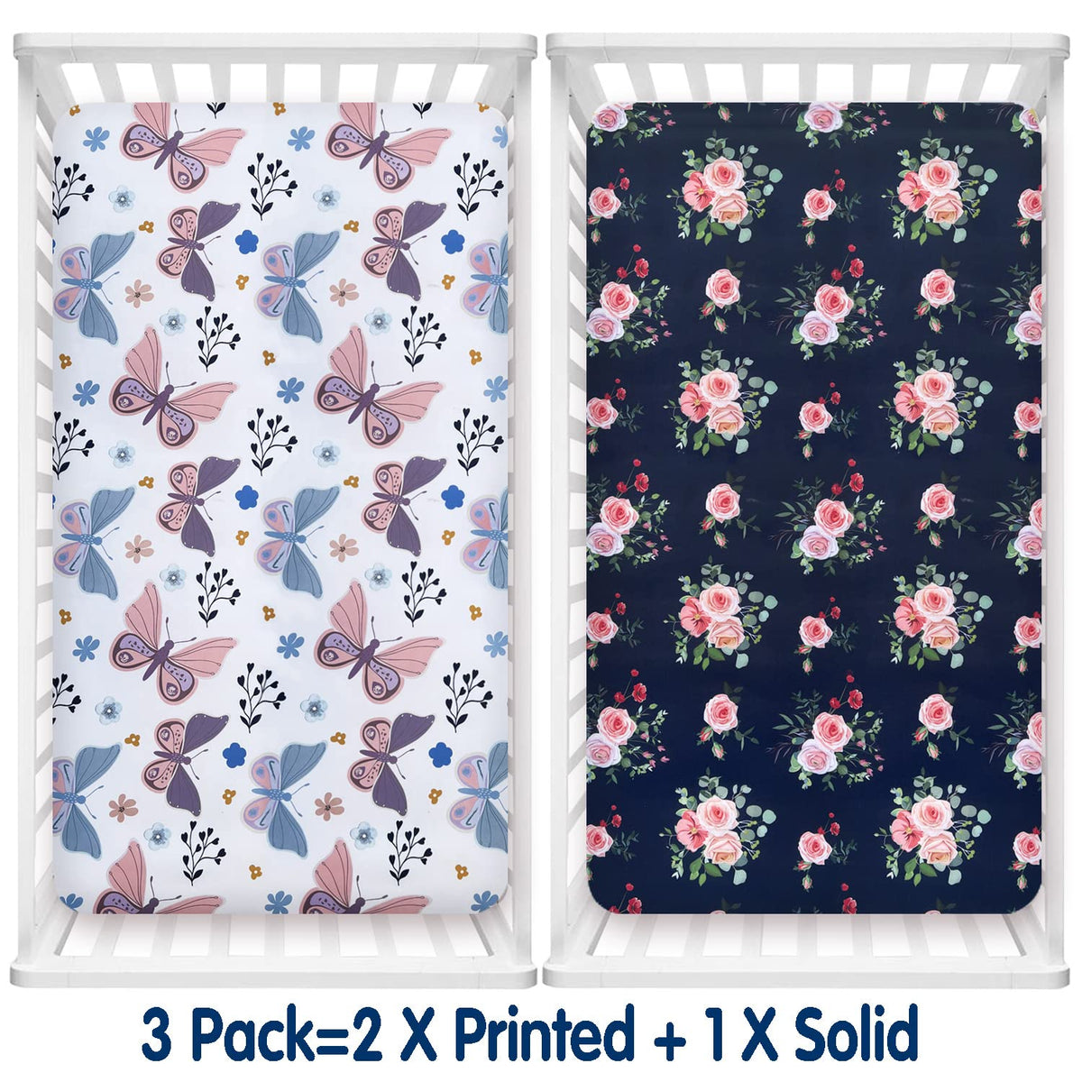 3 Pack Soft Crib Sheets 28'' X 52'' Microfiber T491156