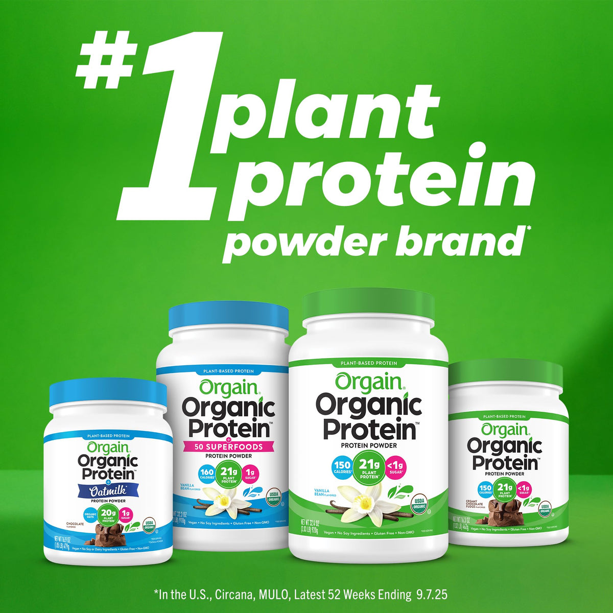 Organic Vegan 21g Protein Powder Vanilla Bean 1.02 lb F171072