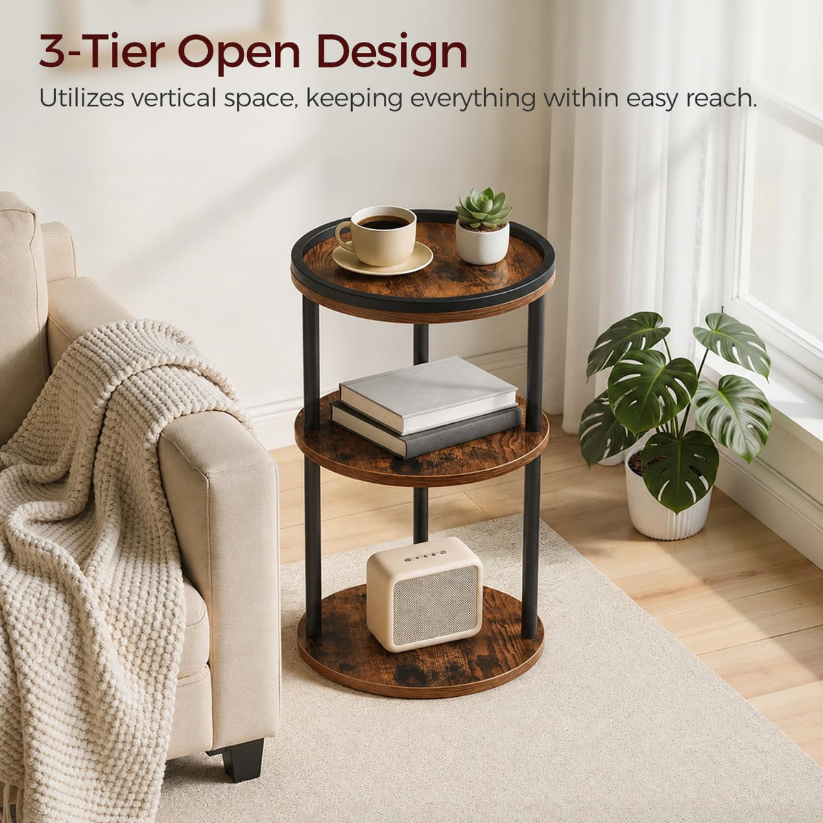 Small Round 3-Tier Side Table K956325