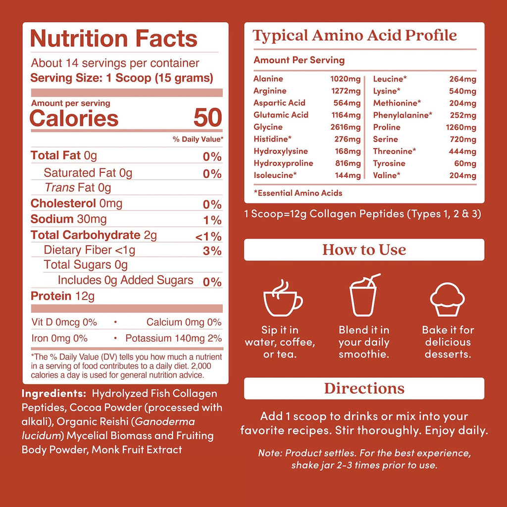 Chocolate Marine Collagen Peptides Powder, 7.41 Oz Q576