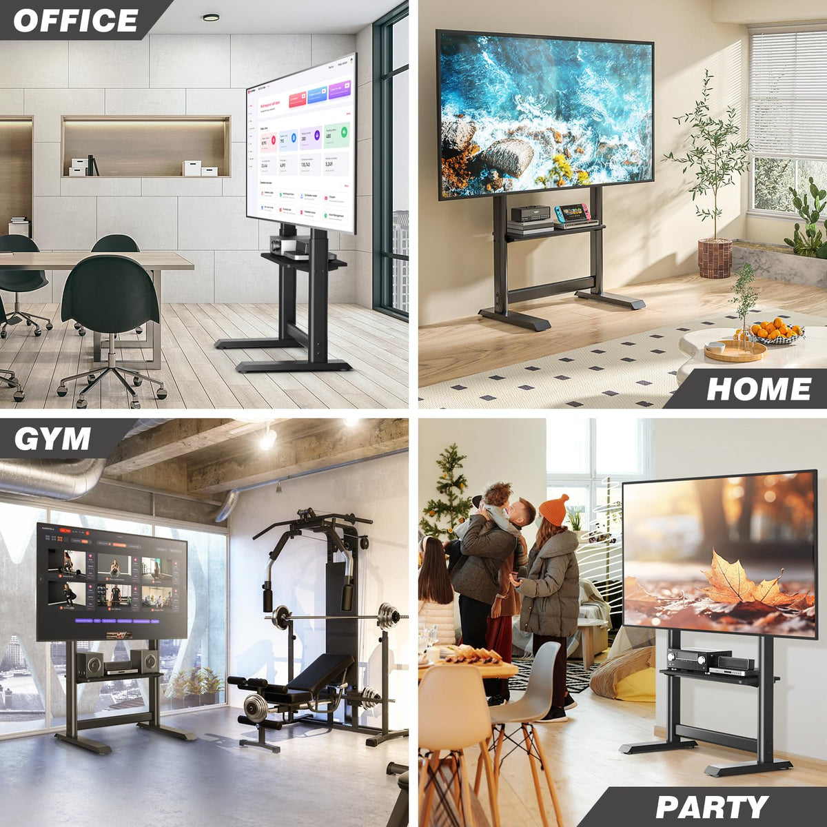 Heavy Duty Rolling TV Stand for 55-100 inch TVs S560