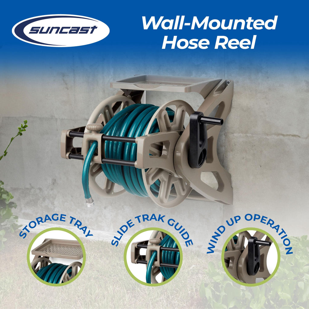 Wall-Mount Hose Reel with Storage Tray O947524