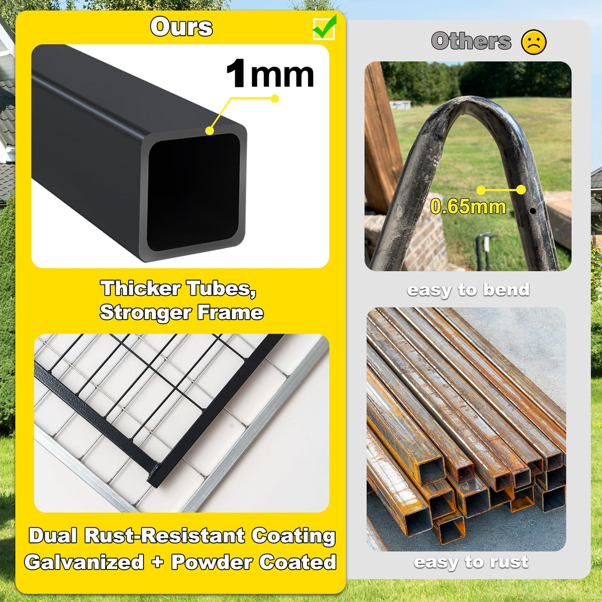 Heavy Duty Outdoor Dog Kennel with Roof Cover T44680