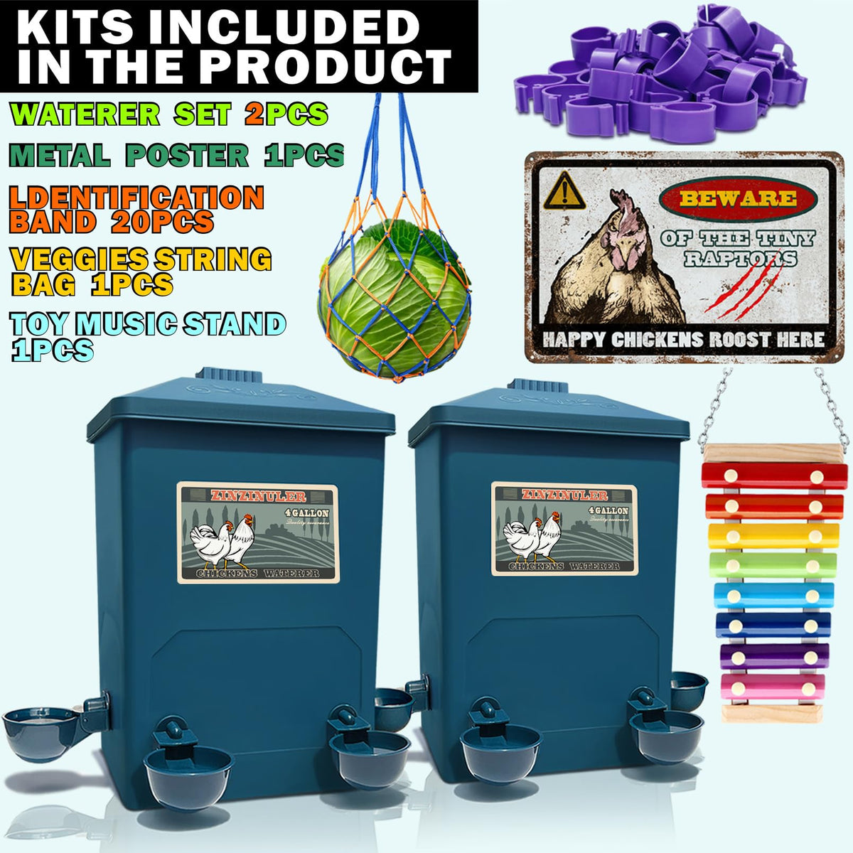 6 Gallon Chicken Waterer 2-Pack D969