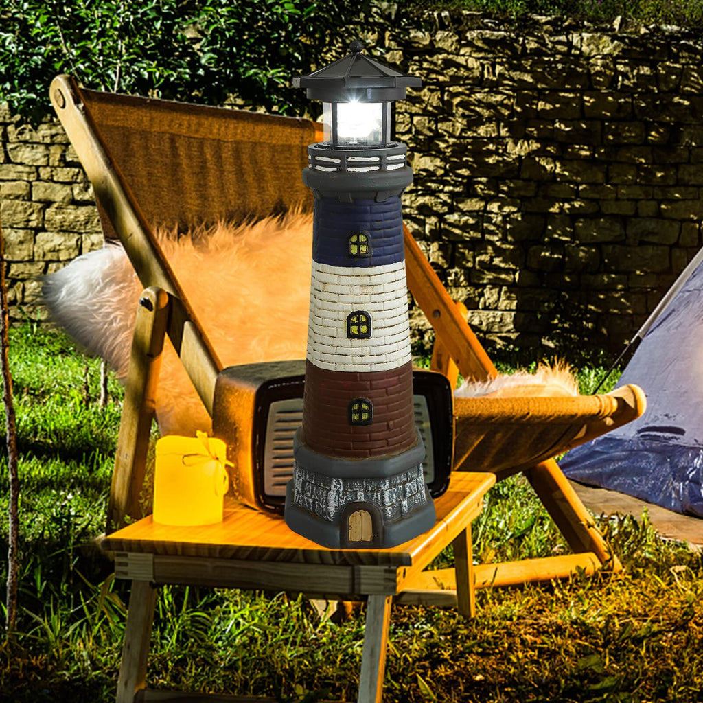 Solar Lighthouse Garden Lights Outdoor Waterproof Resin Statue Lamp G75704