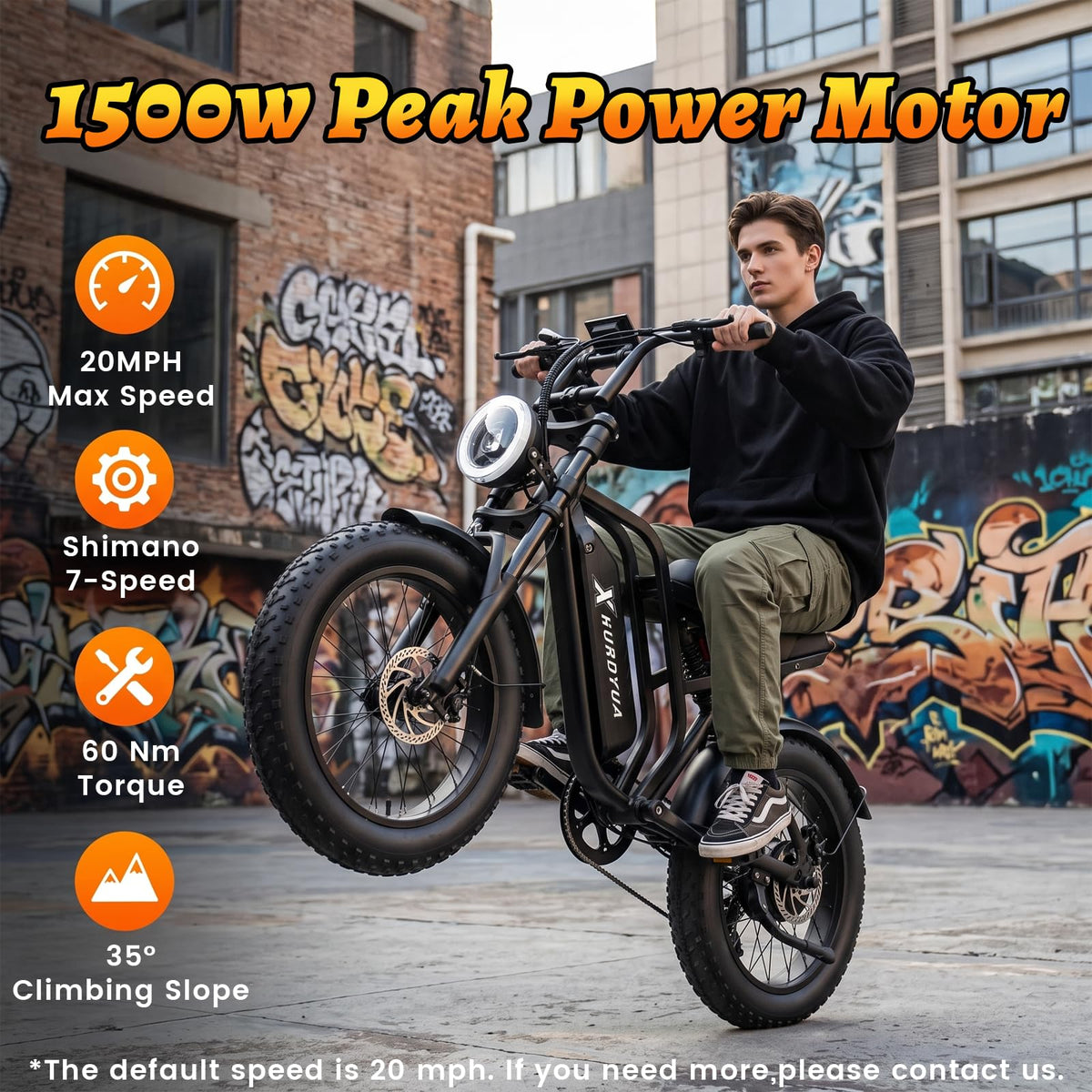 1500W Peak 20"x4" Fat Tire Electric Bike Z7494