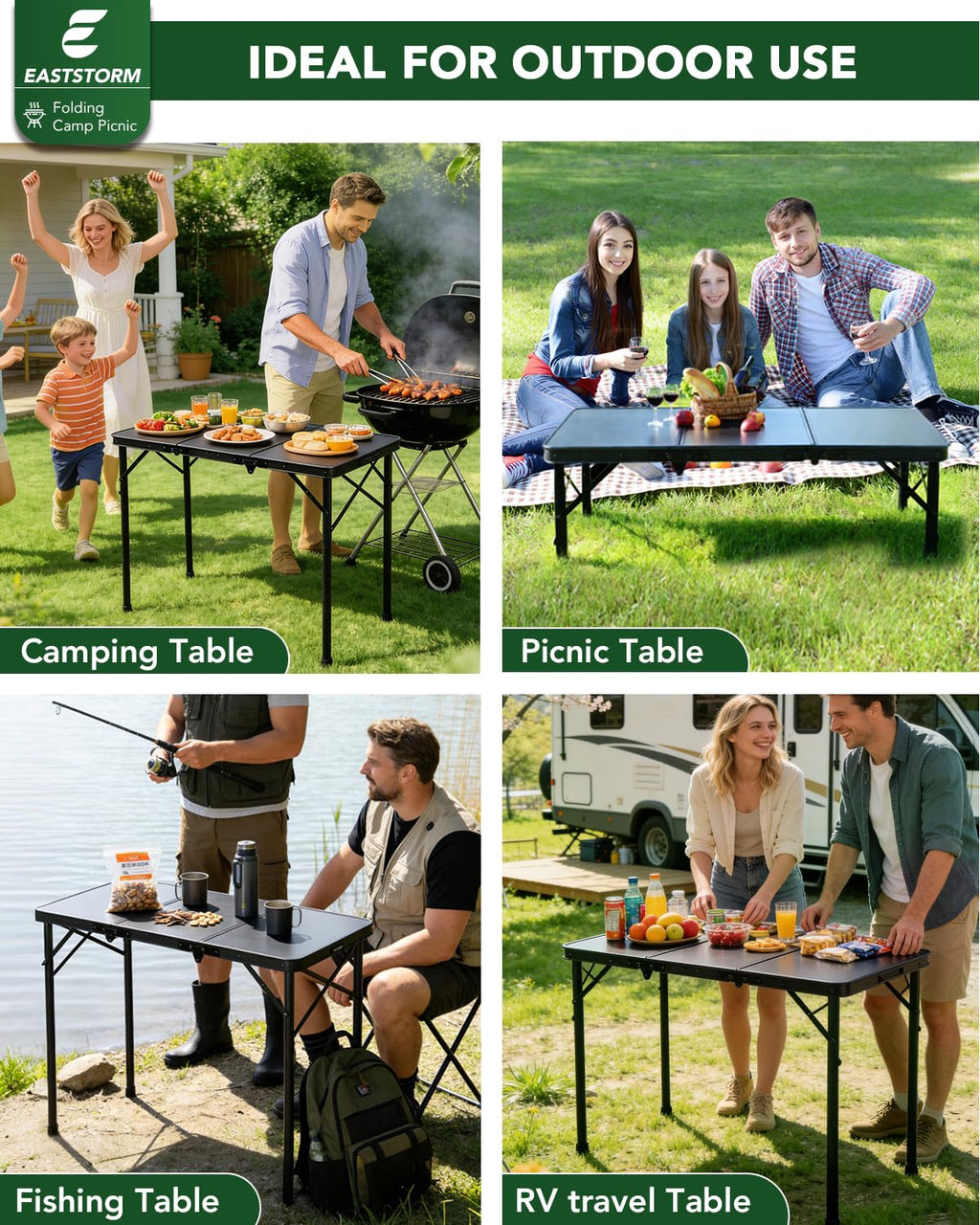 Small Folding Camping Table Black P374