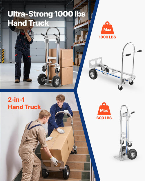 2 in 1 Convertible Hand Truck Dolly 1000 lbs V101281