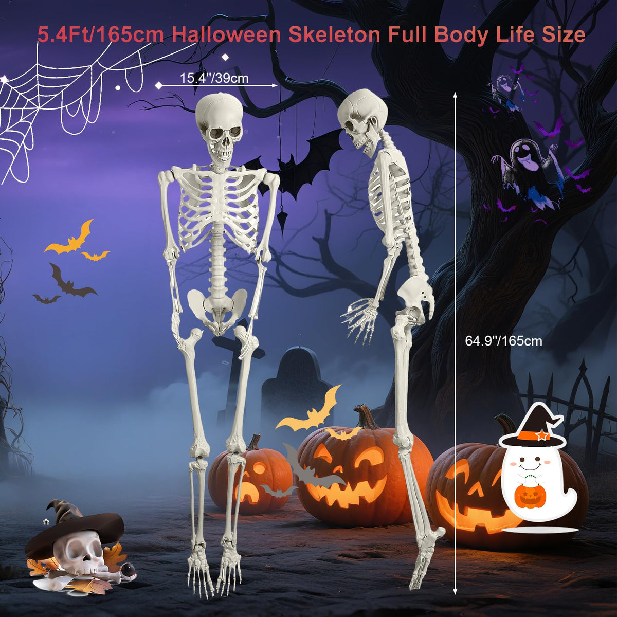 5.4FT Posable Life Size Skeleton V112375