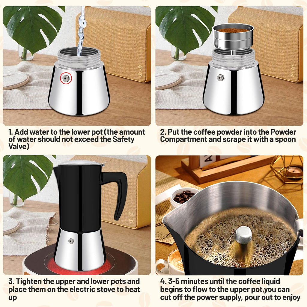 12 Cup Thickened 304 Stainless Steel Moka Pot I7938