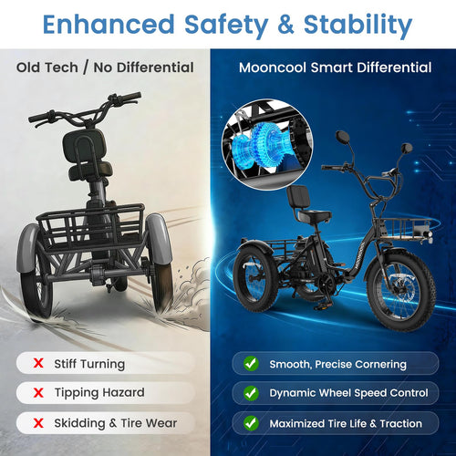 20" Fat Tire 7 Speed Folding Electric Trike R709003