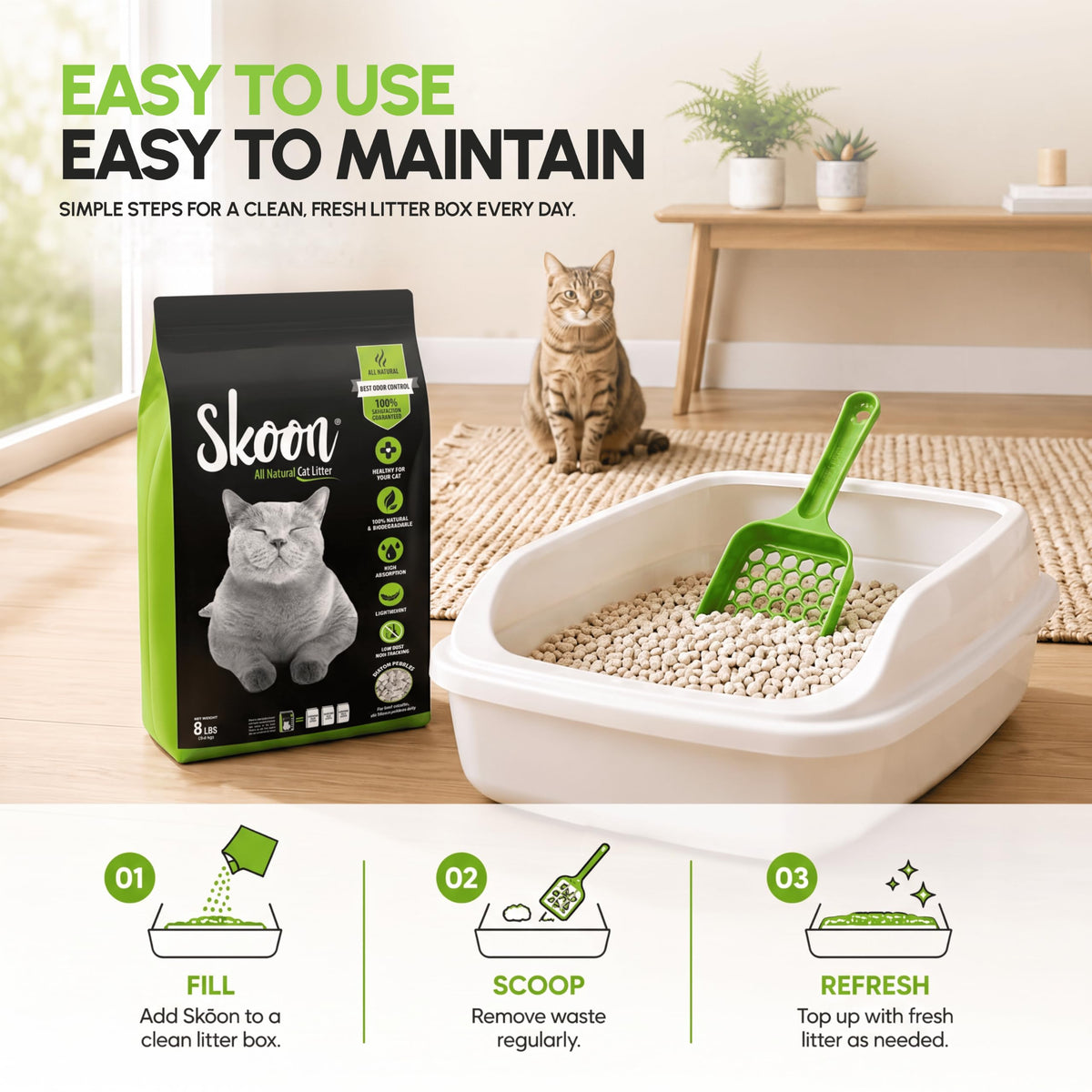 All Natural Unscented Cat Litter 8 lbs M672798