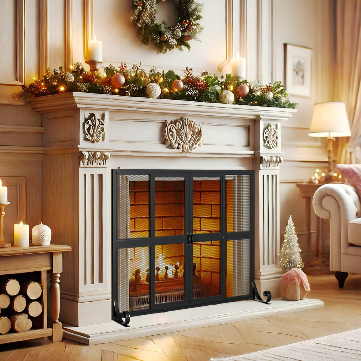 Fireplace Screen with Sliding Doors Z67143