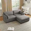 Light Gray Loveseat Sofa with Ottoman O869