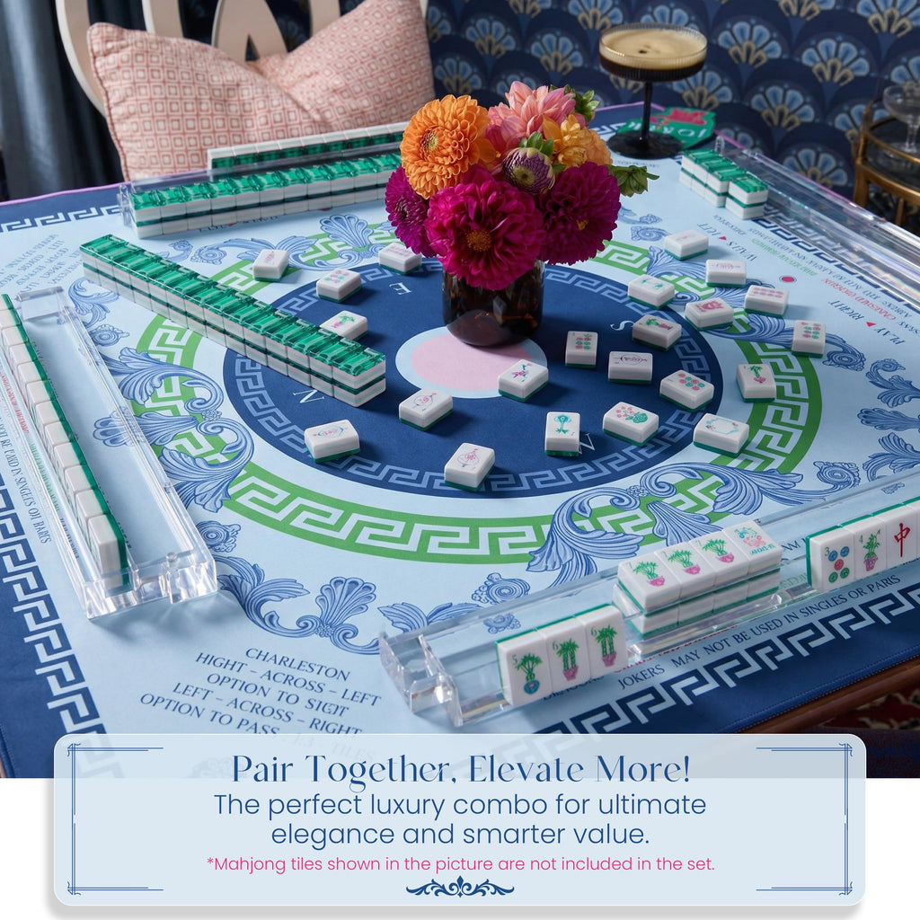 Mahjong Mat and Racks Set Waterproof Neoprene A442